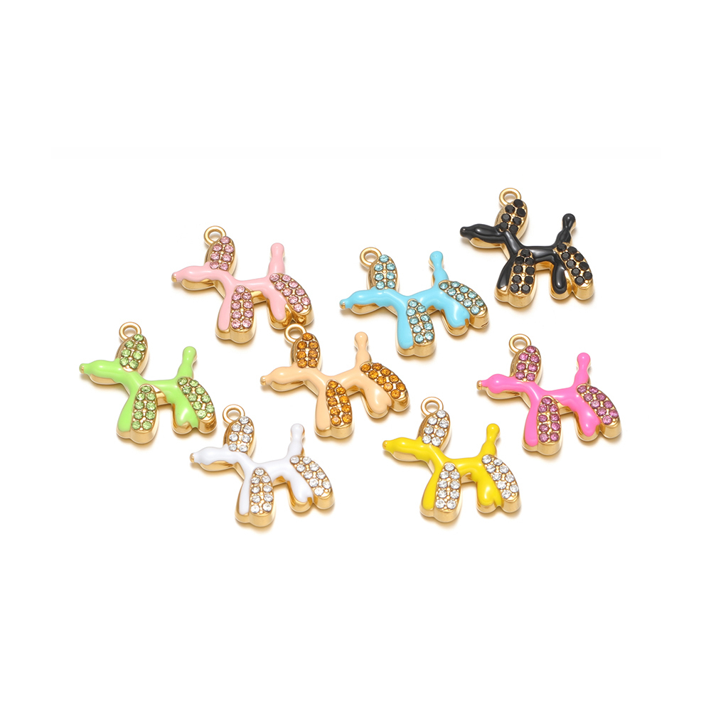 Jewelry Making 4 Year Old - 4pcs Stainless Steel Enamel Balloon Dog
