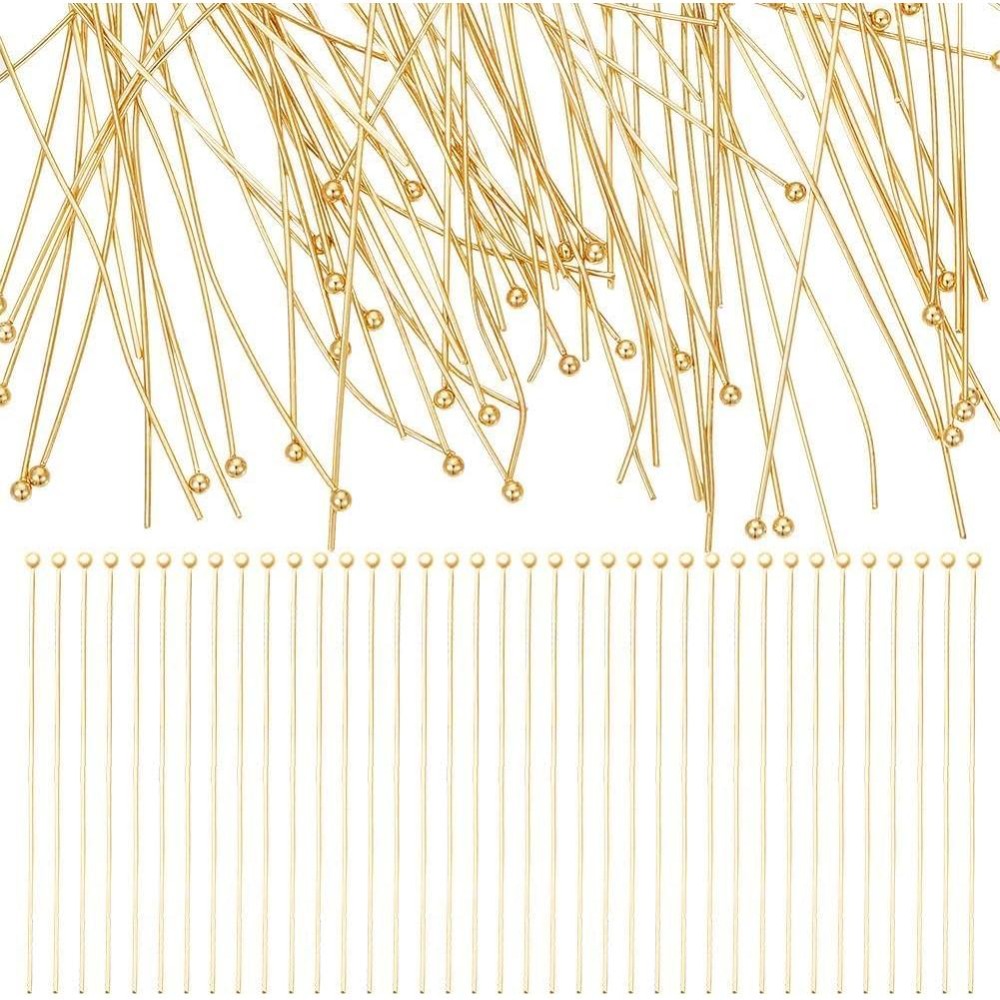 Eyepin Ball End - 100Pcs Real 24K Gold Plated Ball