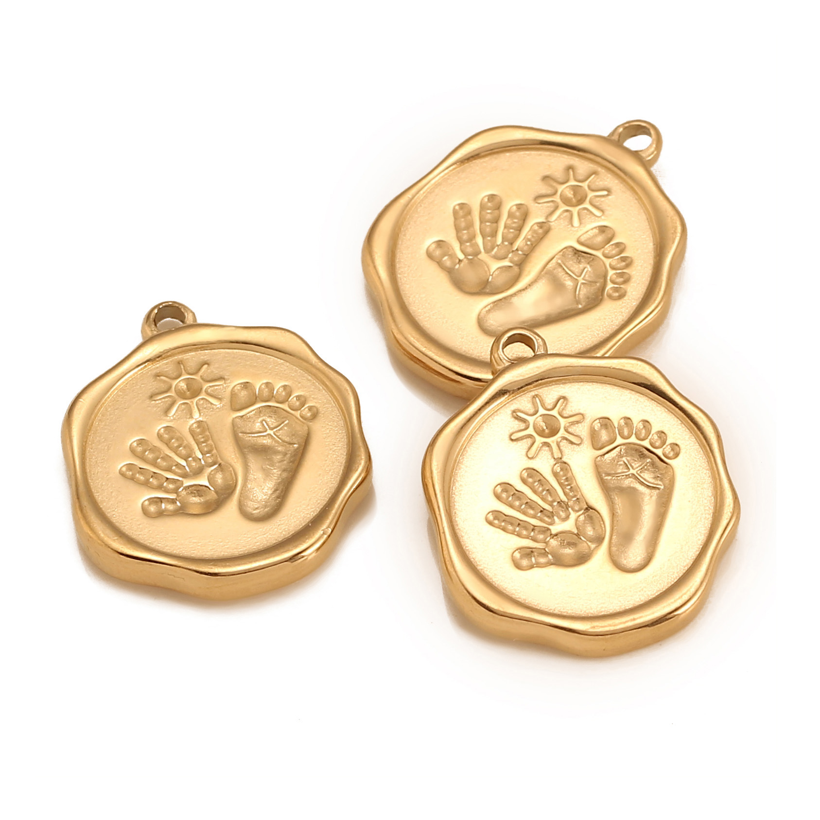Jewelry Making 4 Year Old - 3PC Stainless Steel Cute Baby Footprint