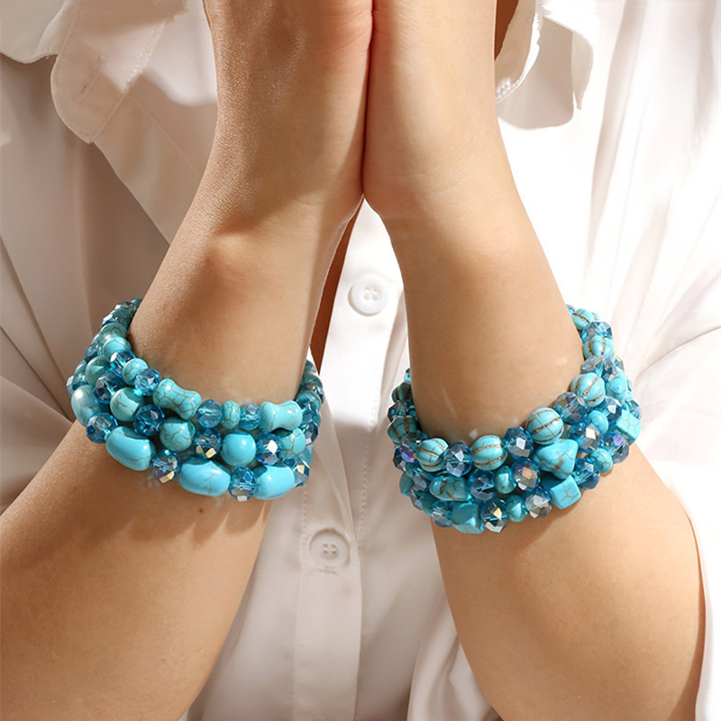 Crystal Bead Mix - 6pcs/set Bracelet Sets Bohemia Artificial Turquoise