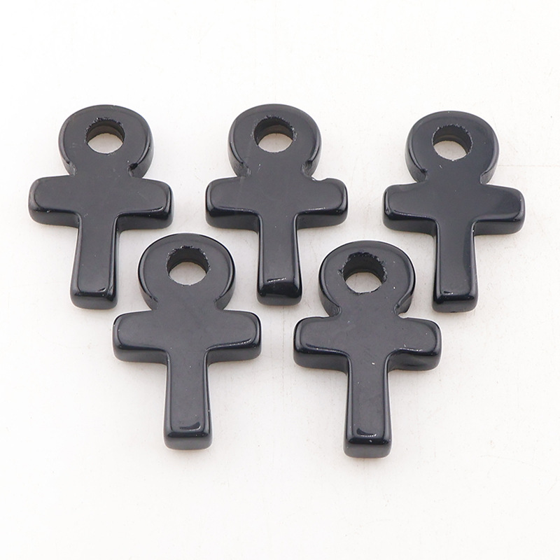 Jewelry Making Michaels - Obsidian Ankh Cross Pendant Life Symbol