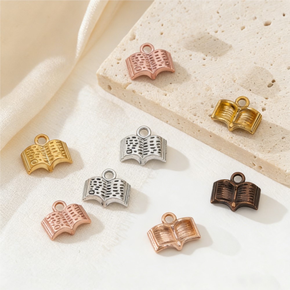 10/20/100pcs Charms Open Book  - Jewelry Making Guide Book recension och pris