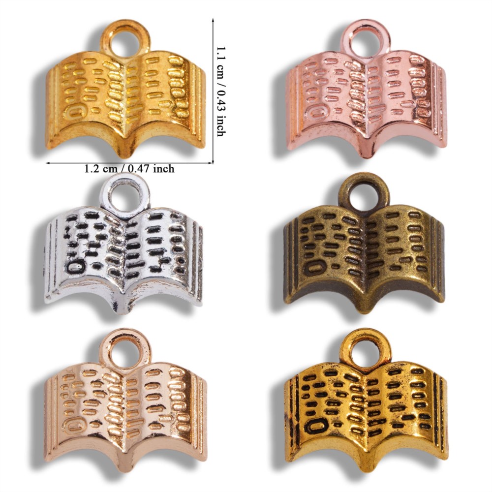 10/20/100pcs Charms Open Book  - Jewelry Making Guide Book recension och pris