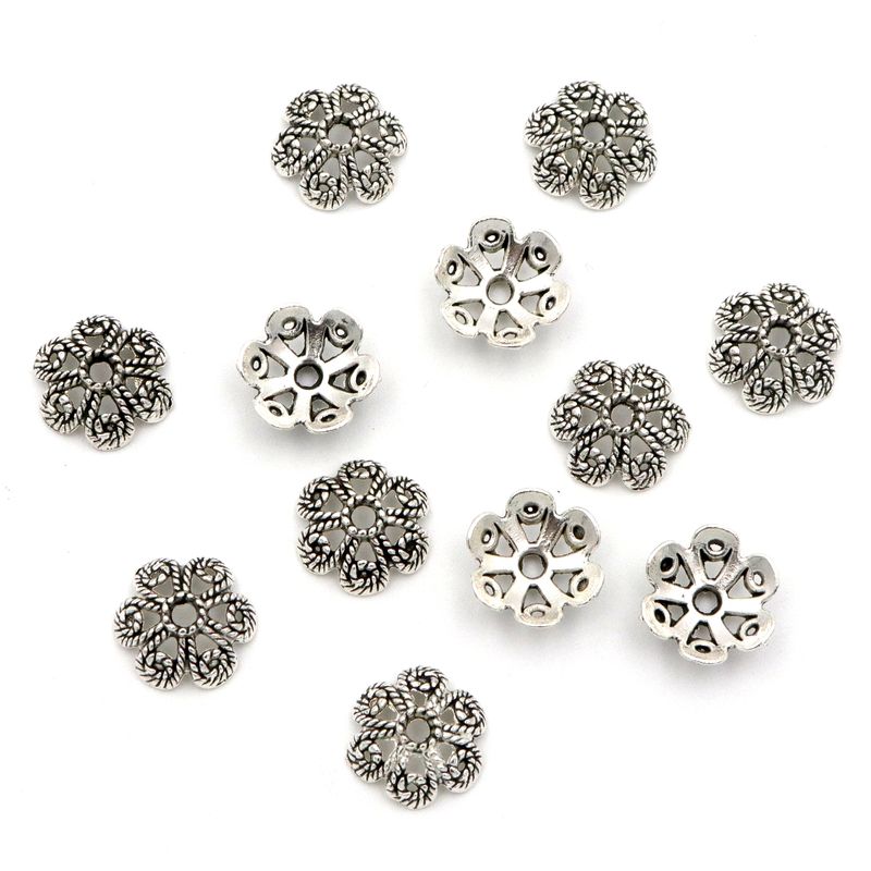 50pcs Flower Hollow Loose Spac - Jewelry Making Business recension och pris