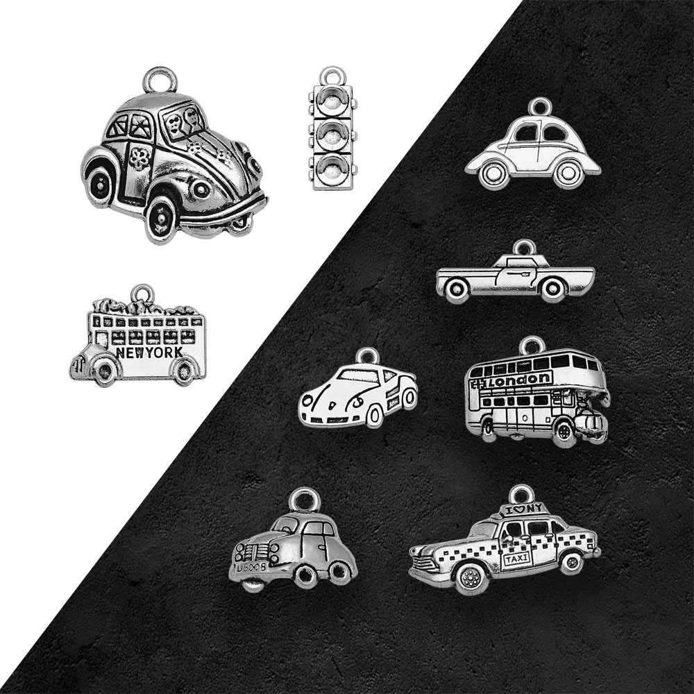 Silver Plated Taxi Bus Car Tra - Jewelry Making York recension och pris
