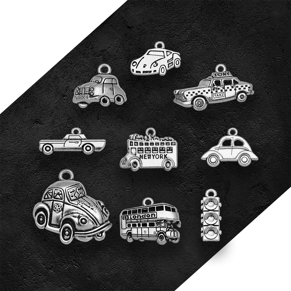 Silver Plated Taxi Bus Car Tra - Jewelry Making York recension och pris