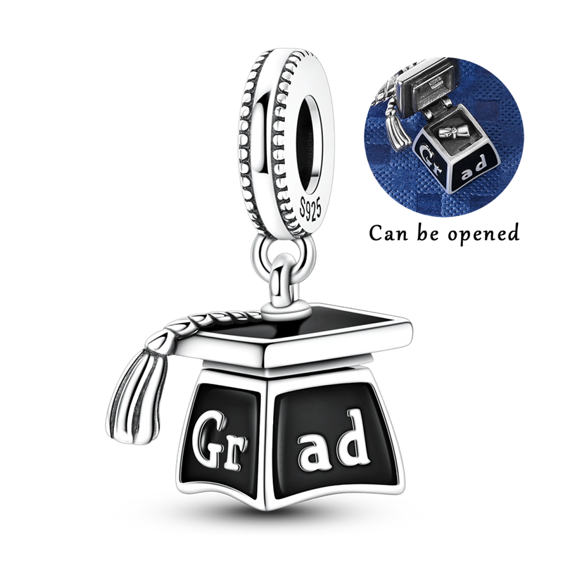 Grad Cap Charms 925 Sterling S - Jewelry Making Diploma recension och pris
