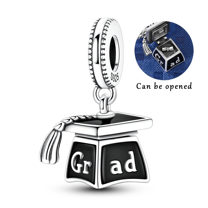 Grad Cap Charms 925 Sterling S - Jewelry Making Diploma recension och pris