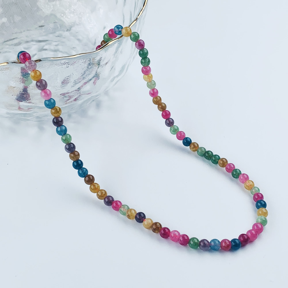 Colorful Tourmarline Stone Nec - Crystal Bead Mix recension och pris