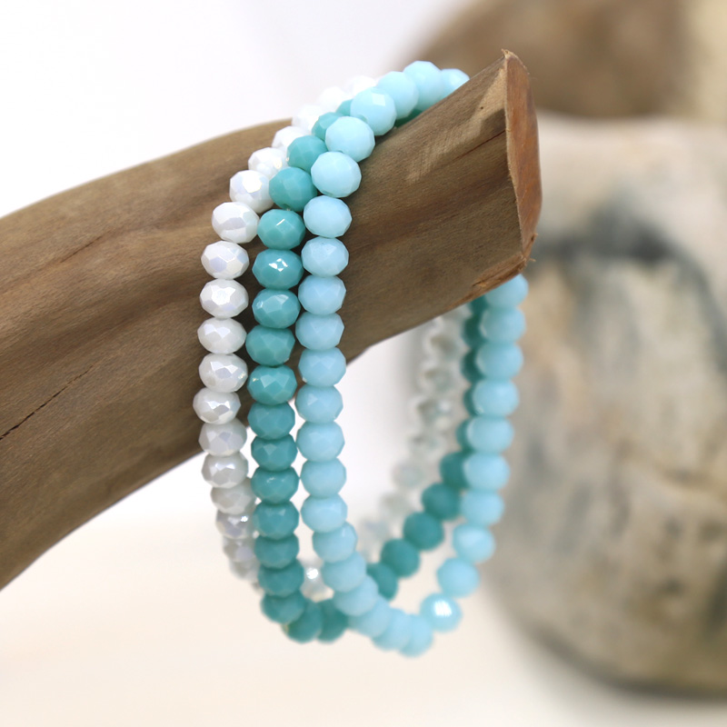 3 Pieces Women Bracelets Set W - Crystal Bead Mix recension och pris