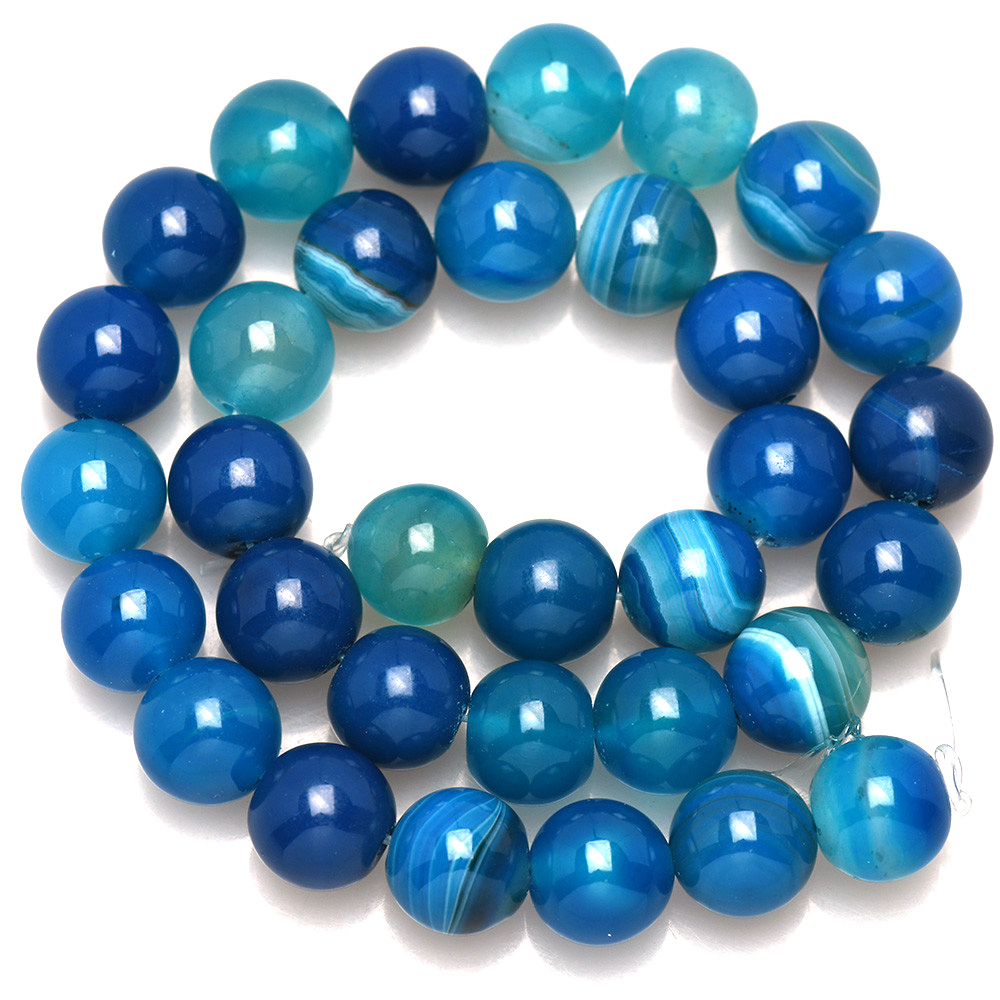 Natural Stone Banded Blue Lace - Jewelry Making Gemstones recension och pris