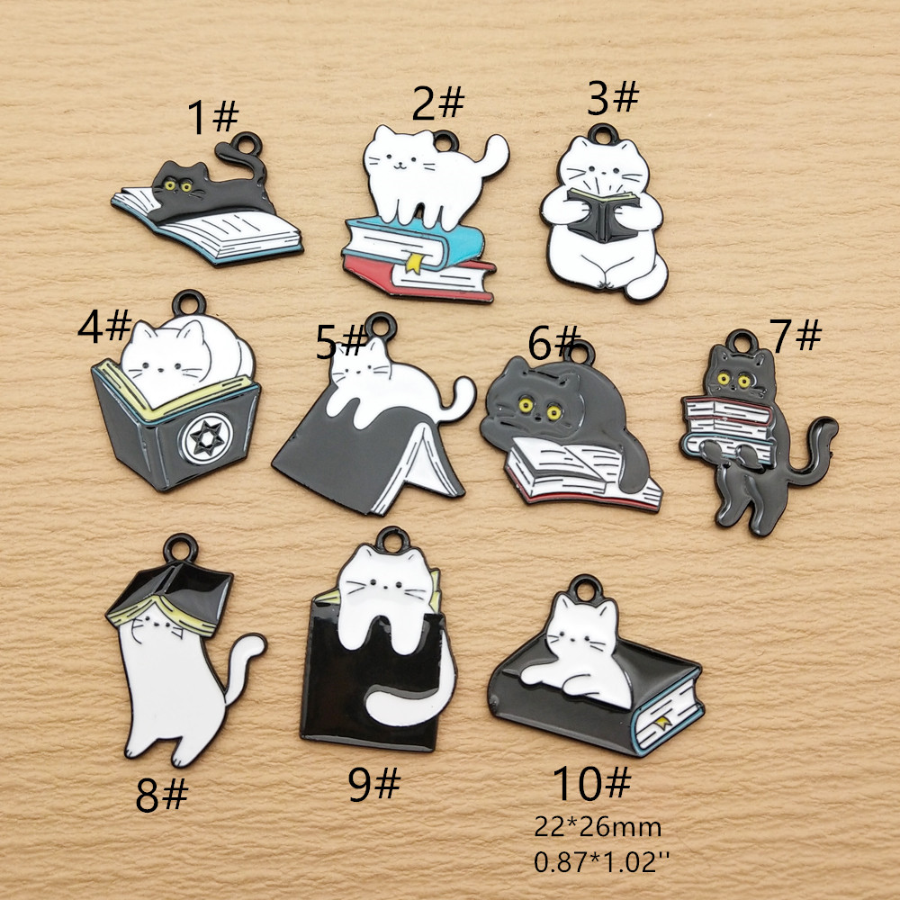10pcs Book Cat Charm Diy Jewel - Jewelry Making Guide Book recension och pris