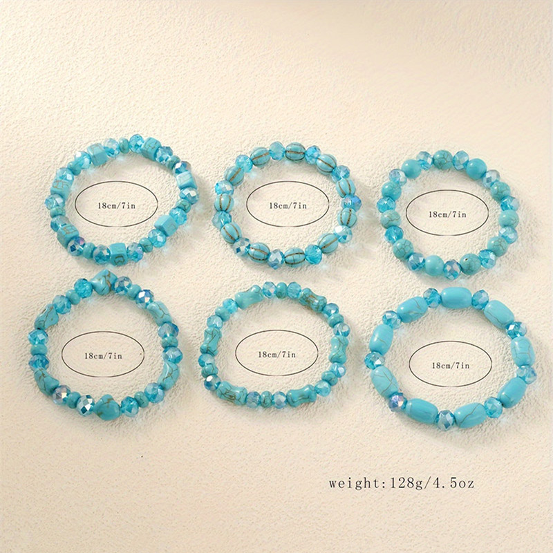 6pcs/set Bracelet Sets Bohemia - Crystal Bead Mix recension och pris