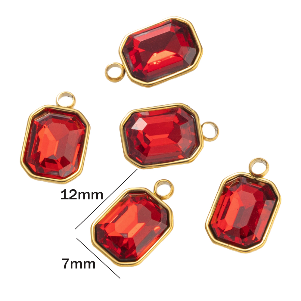 5pcs Stainless Steel Glass Rhi - Jewelry Making Gemstones recension och pris