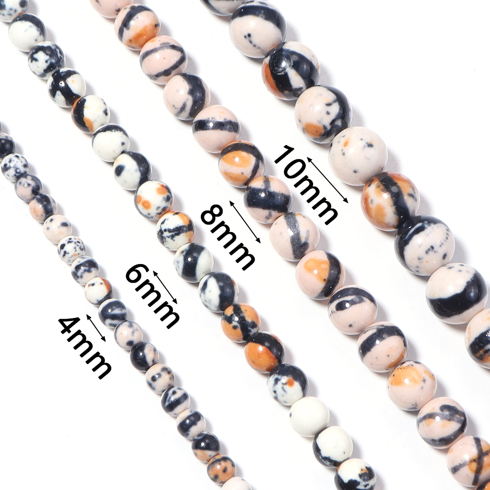 4 6 8 10mm Orange White Black  - Jewelry Making Gemstones recension och pris