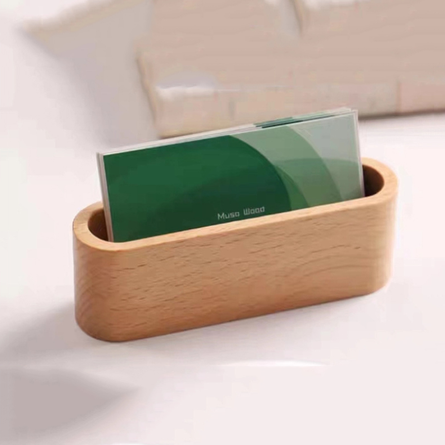 Wooden Business Card Holder No - Jewelry Making Business recension och pris