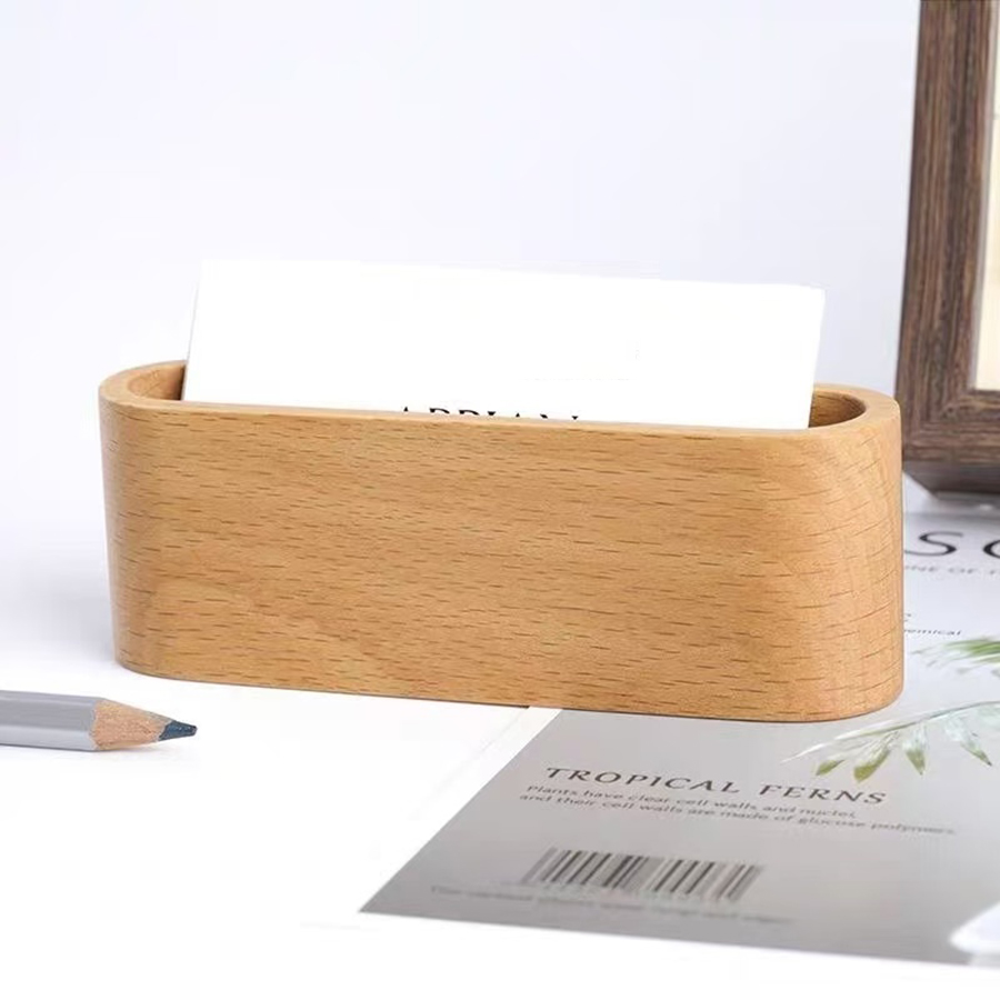 Wooden Business Card Holder No - Jewelry Making Business recension och pris