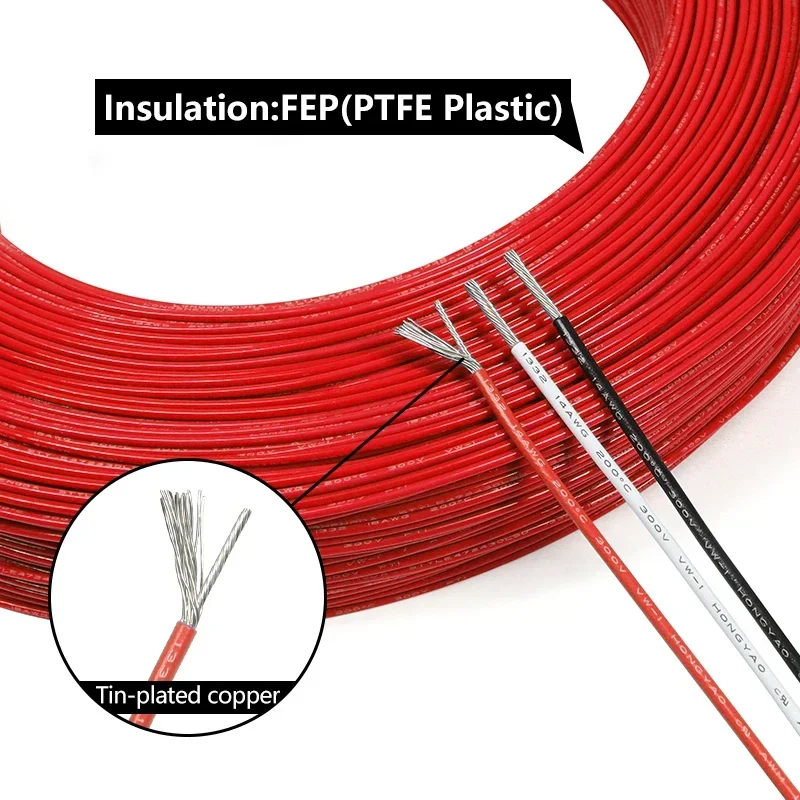 2/5/10m UL1332 PTFE Wire High  - Wire 22 Gauge Copper recension och pris