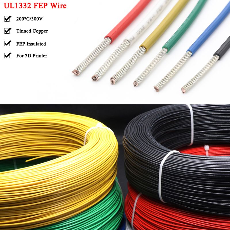 2/5/10m UL1332 PTFE Wire High  - Wire 22 Gauge Copper recension och pris