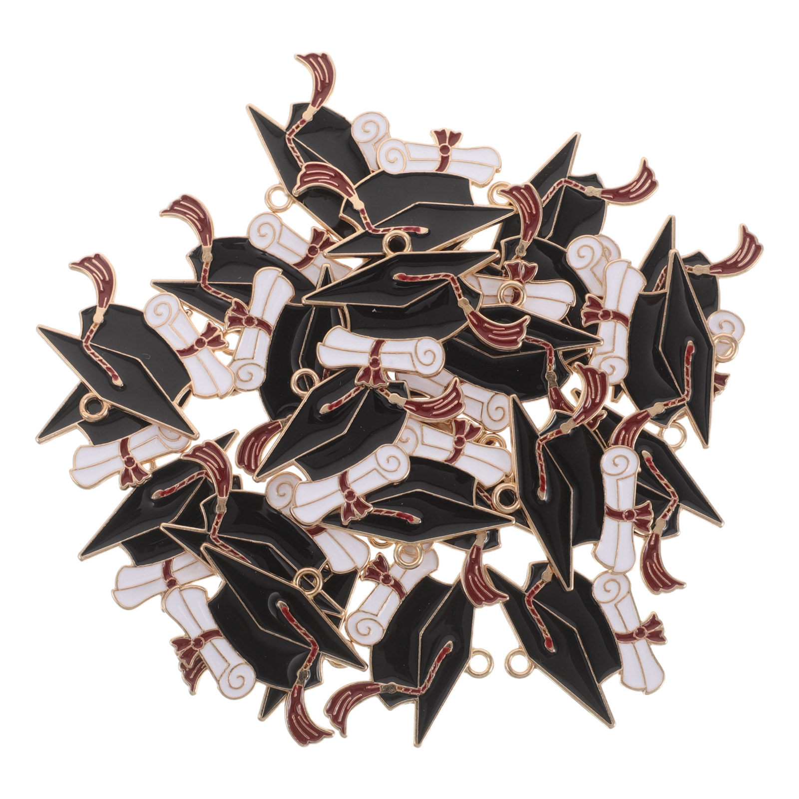 50Pcs Graduation Cap Charms Al - Jewelry Making Diploma recension och pris