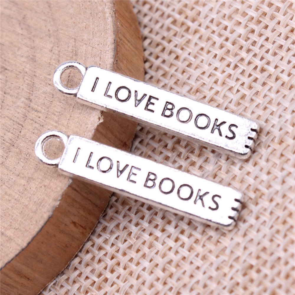 20pcs/lot I Love Books Charms  - Jewelry Making Guide Book recension och pris