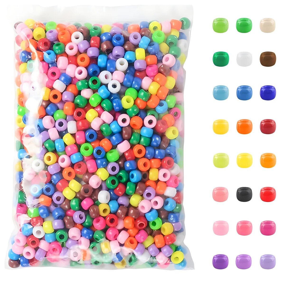 500pcs Pony Candy Colorful Pla - Jewelry Making Business recension och pris