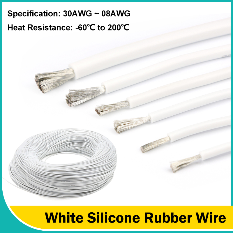 White Flexible Silicone Rubber - Wire 22 Gauge Copper recension och pris