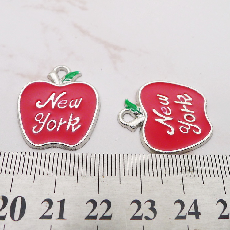 10Pcs Enamel Apple New York Ch - Jewelry Making York recension och pris