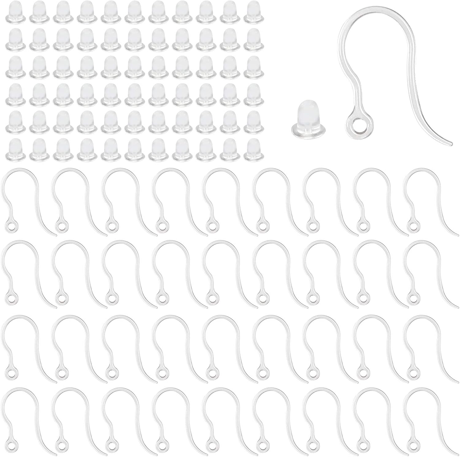 40pcs Clear Plastic Earring Ho - Jewelry Making Wire recension och pris