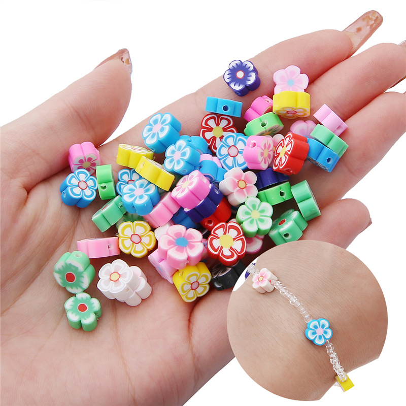 100pcs 10mm Mixed Flowers Poly - Jewelry Making Business recension och pris