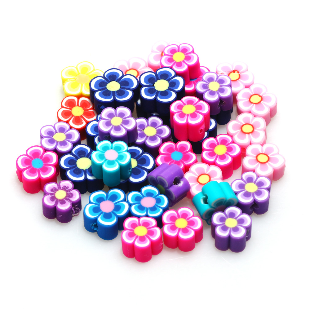 100pcs 10mm Mixed Flowers Poly - Jewelry Making Business recension och pris