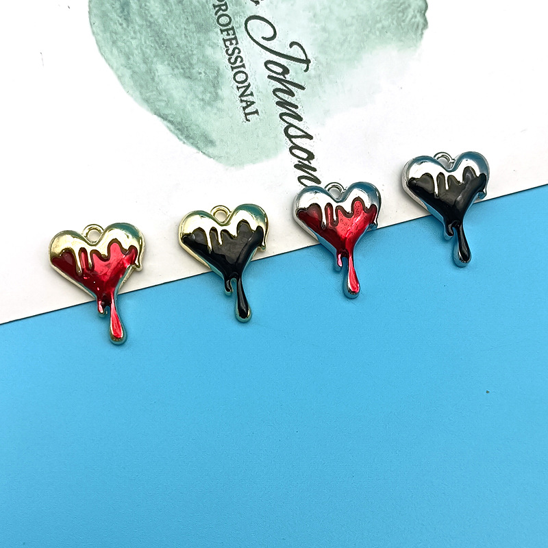 10pcs Melt Heart Charms Black  - Jewelry Making 4 Year Old recension och pris