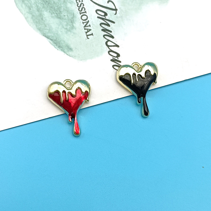 10pcs Melt Heart Charms Black  - Jewelry Making 4 Year Old recension och pris