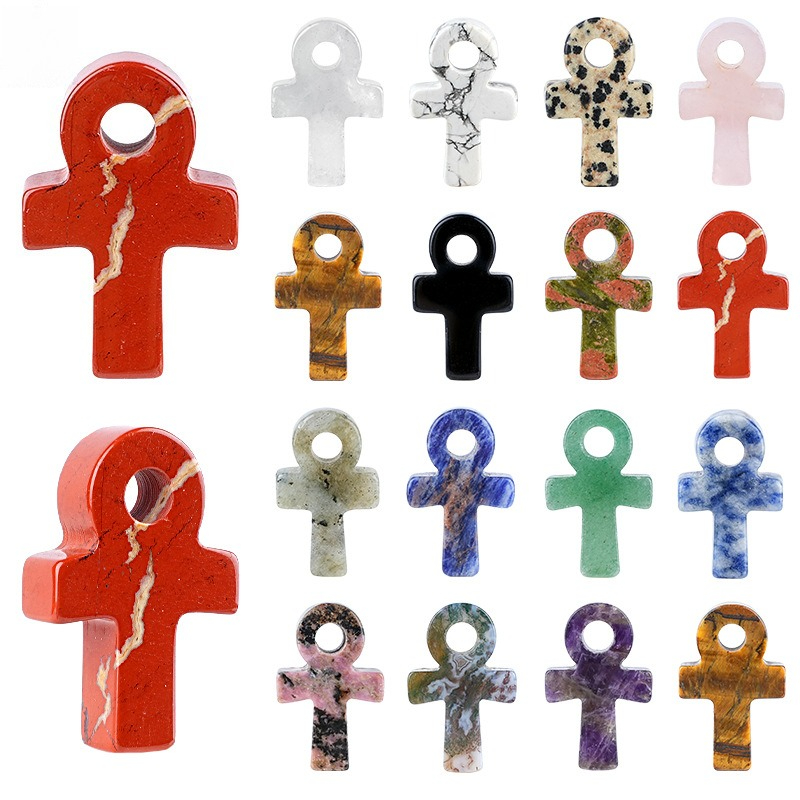Natural Stone Crystal Ankh Pen - Jewelry Making Michaels recension och pris